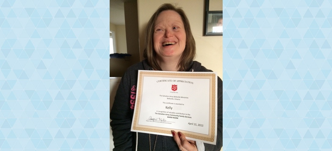 Smiling woman with certificate